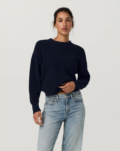 Cotton Waffle Sweater | Ink