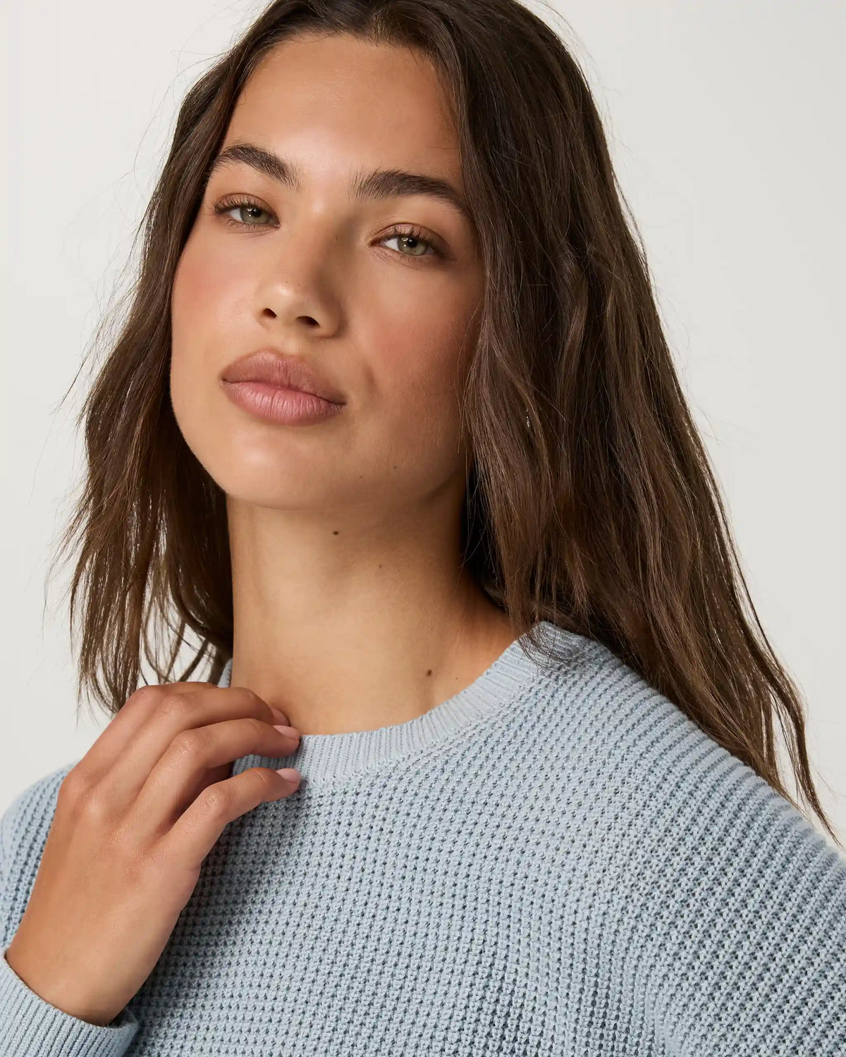 Cotton Waffle Sweater | Raindrop