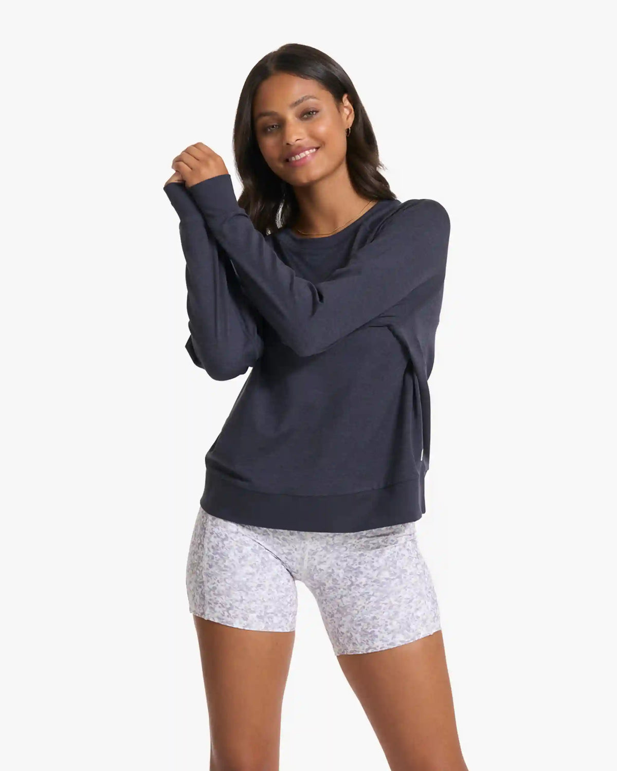 Long Sleeve Halo Crew | Midnight Heather