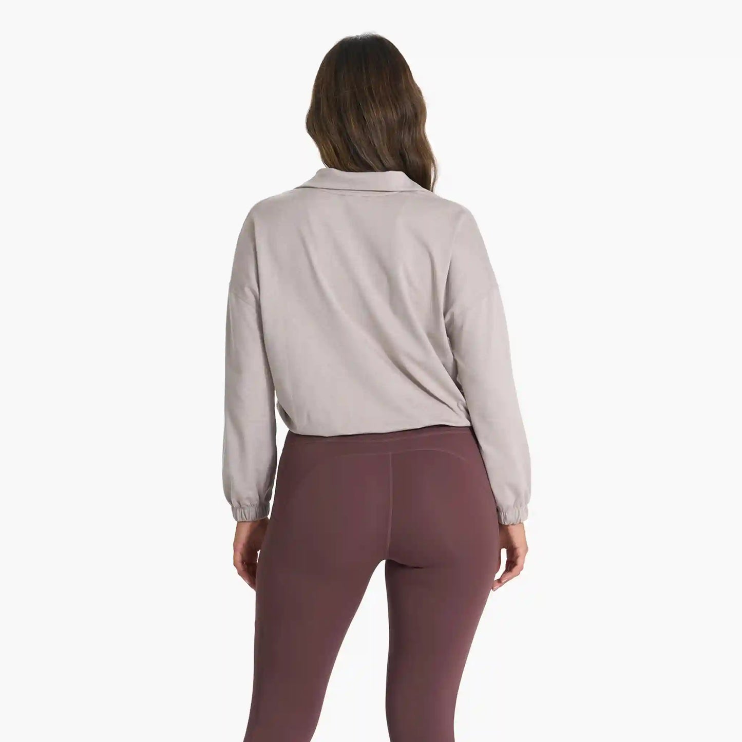Halo Relaxed Half Zip | Oyster Heather