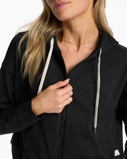 Granite Cropped Hoodie | Black Heather