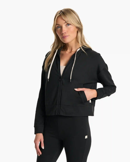 Granite Cropped Hoodie | Black Heather