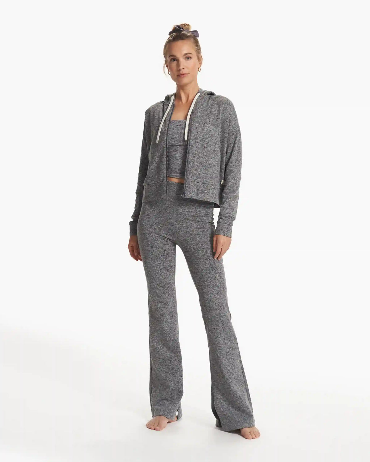 Granite Cropped Hoodie | Heather Grey