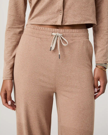 Halo Essential Wideleg Pant - Long | Nutmeg Heather
