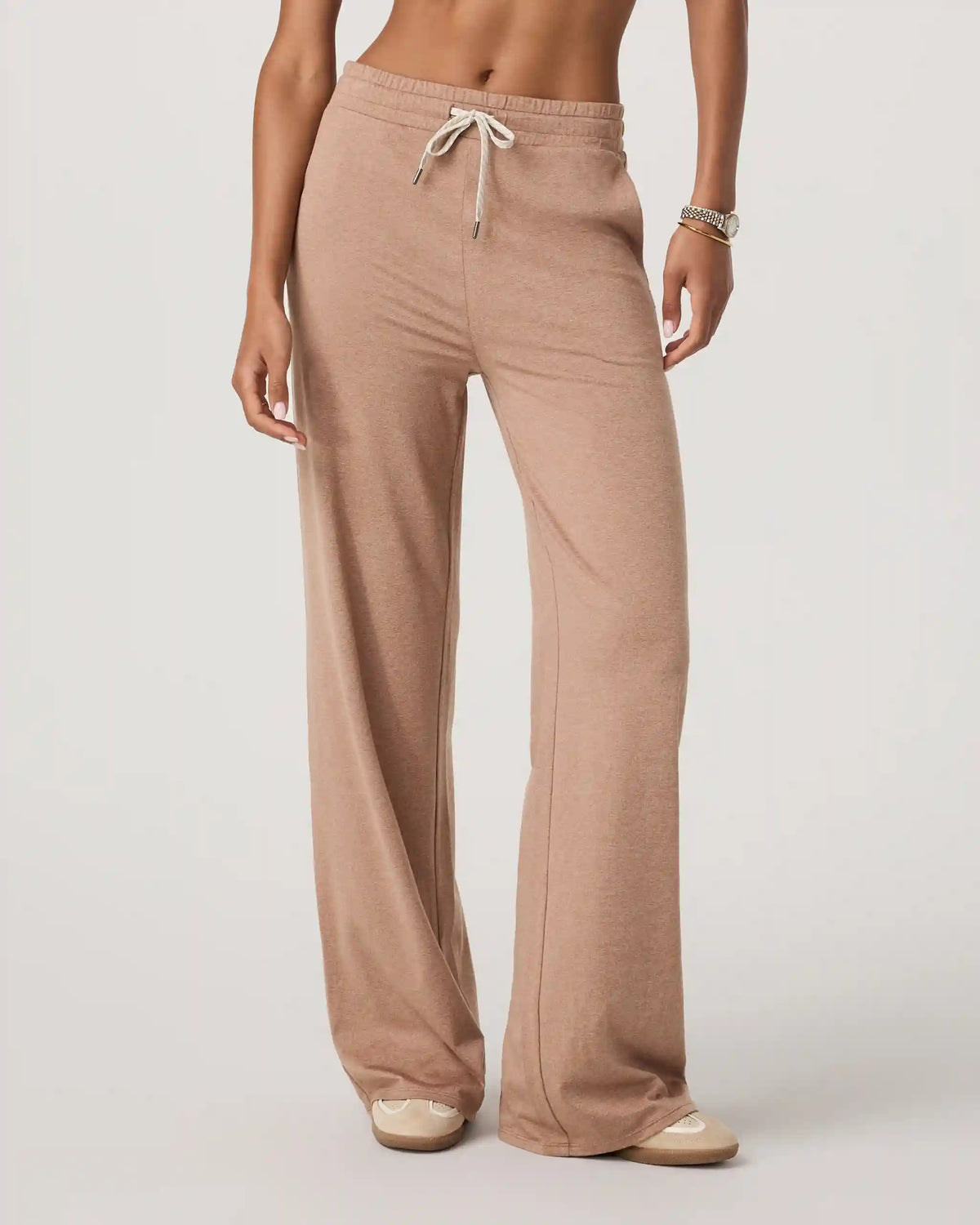 Halo Essential Wideleg Pant - Short | Nutmeg Heather