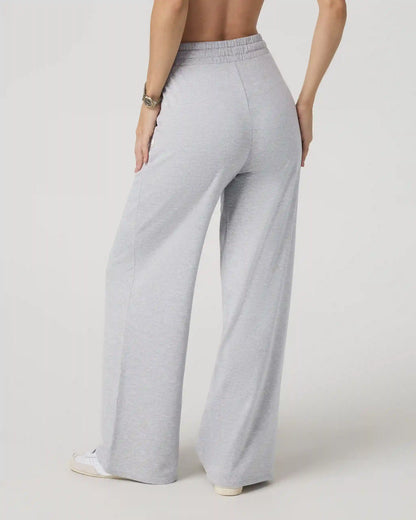 Halo Essential Wideleg Pant - Short | Pale Grey Heather