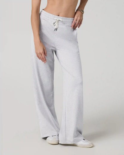 Halo Essential Wideleg Pant - Short | Pale Grey Heather