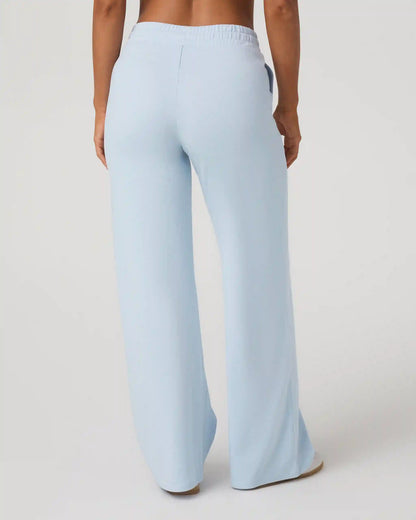 Halo Essential Wideleg Pant - Short | Soft Sky Heather