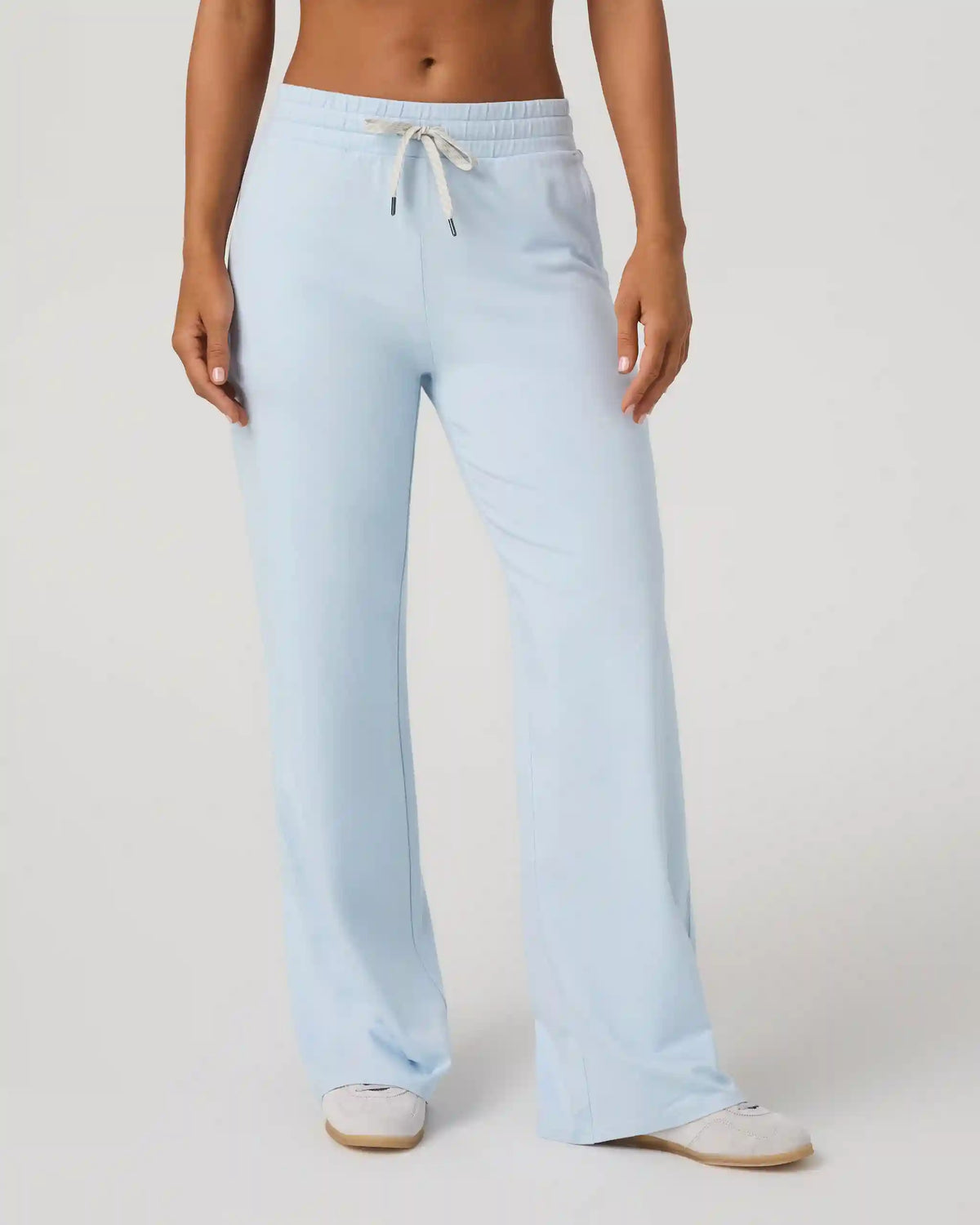 Halo Essential Wideleg Pant - Short | Soft Sky Heather