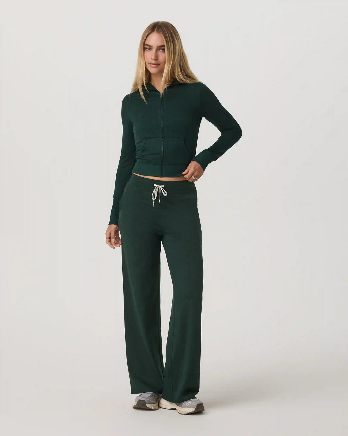 Halo Mini Full Zip Hoodie | Evergreen Heather