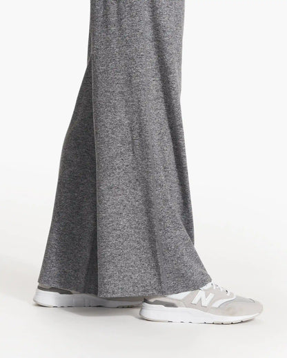 Halo Essential Wideleg Pant - Short | Heather Grey