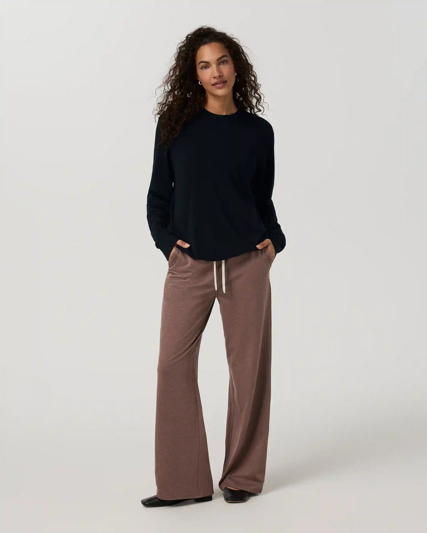 Halo Essential Wideleg Pant - Short | Sable Heather
