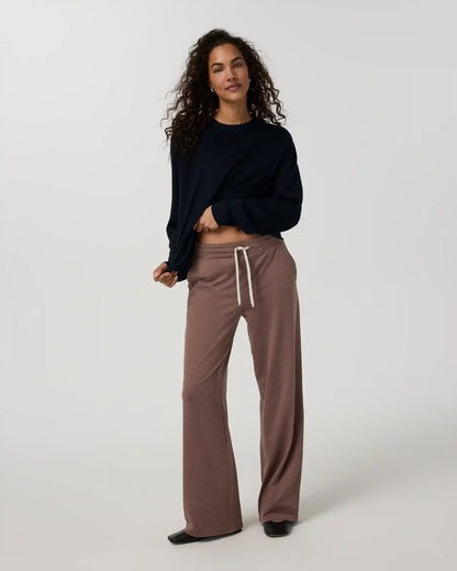 Halo Essential Wideleg Pant - Long | Sable Heather