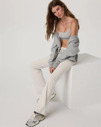 Halo Low Rise Slim Flare Pant | Ecru Heather