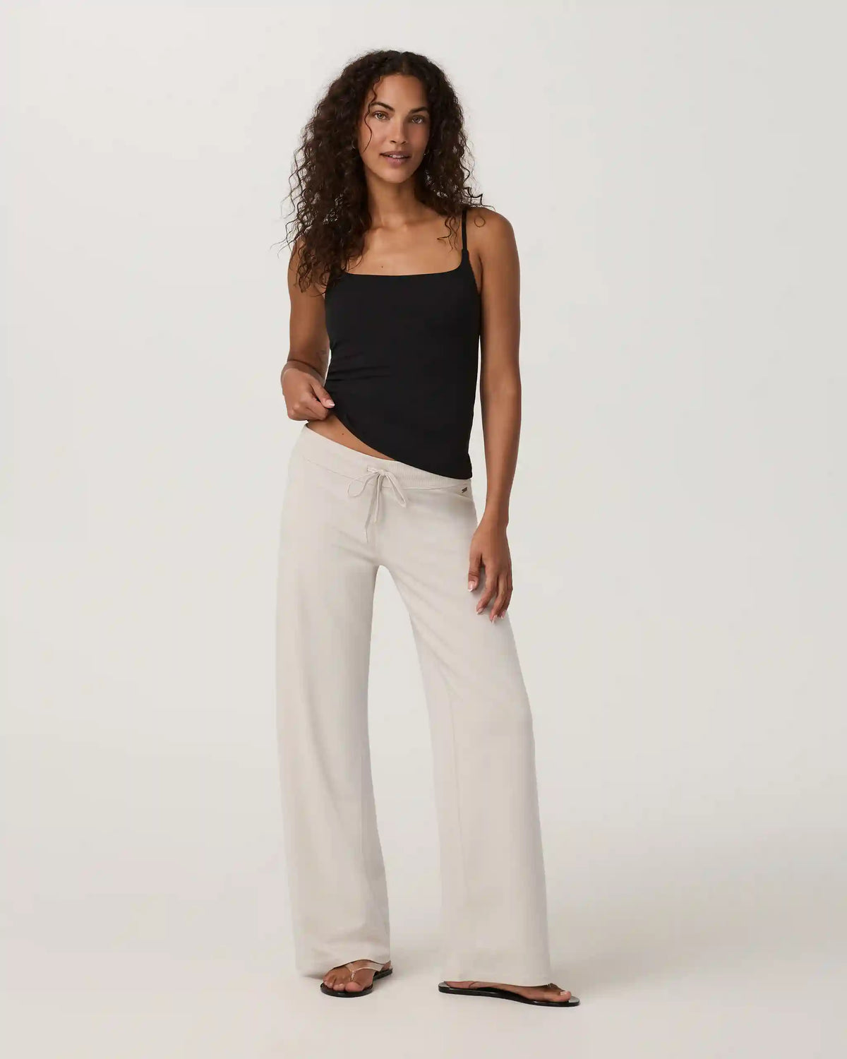 Halo Low Rise Straight Leg Pant - Long | Ecru Heather