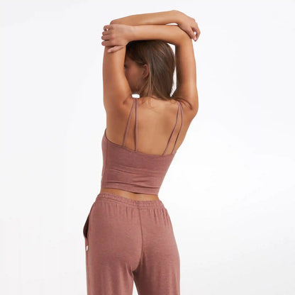Halo Performance Crop | Light Terracotta Heather
