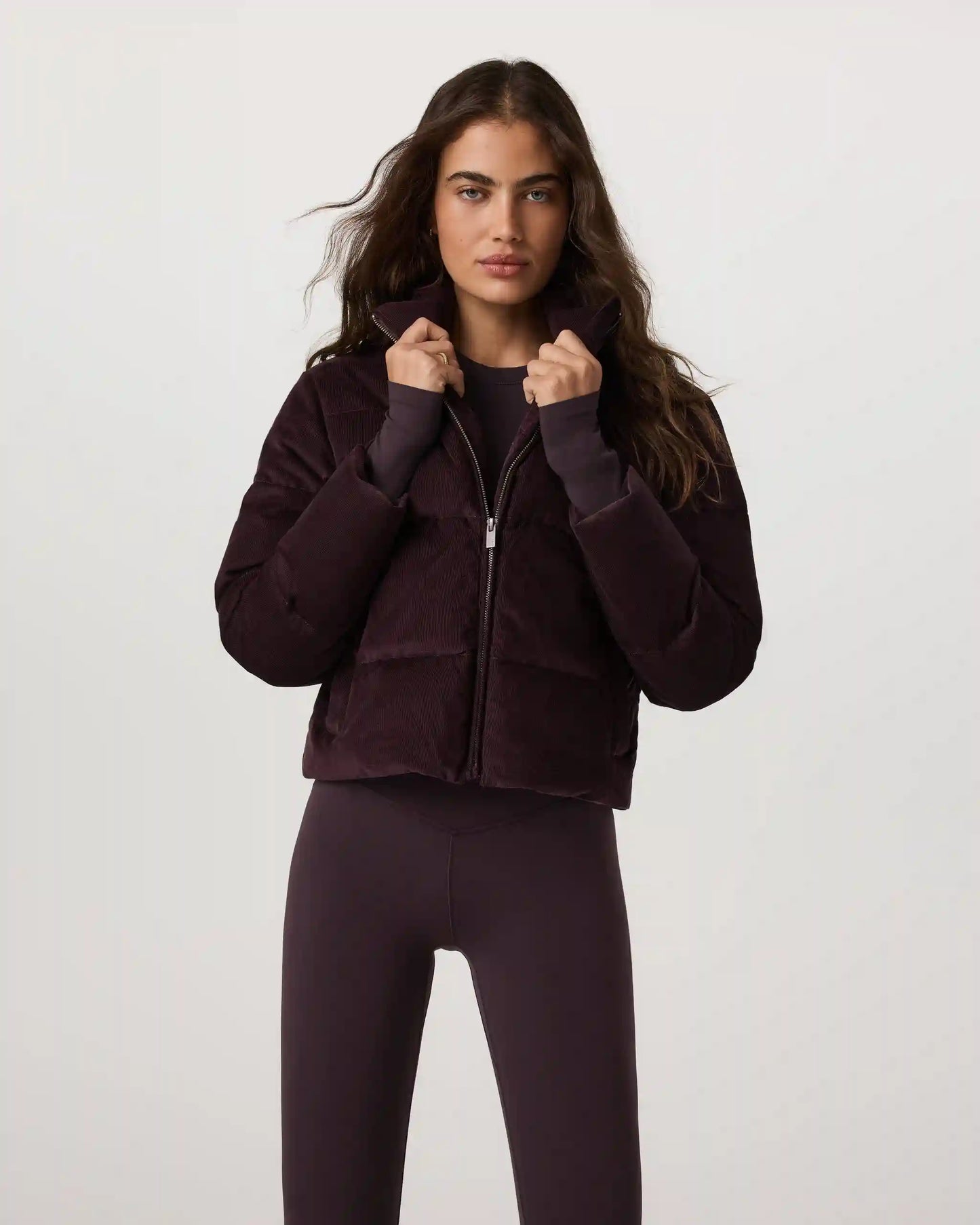 Carmel Corduroy Puffer | Raisin