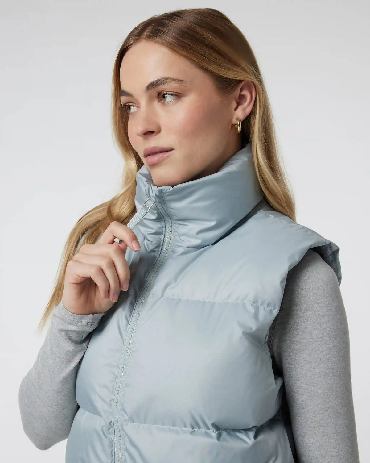 Hillside Down Vest | Chalk Blue
