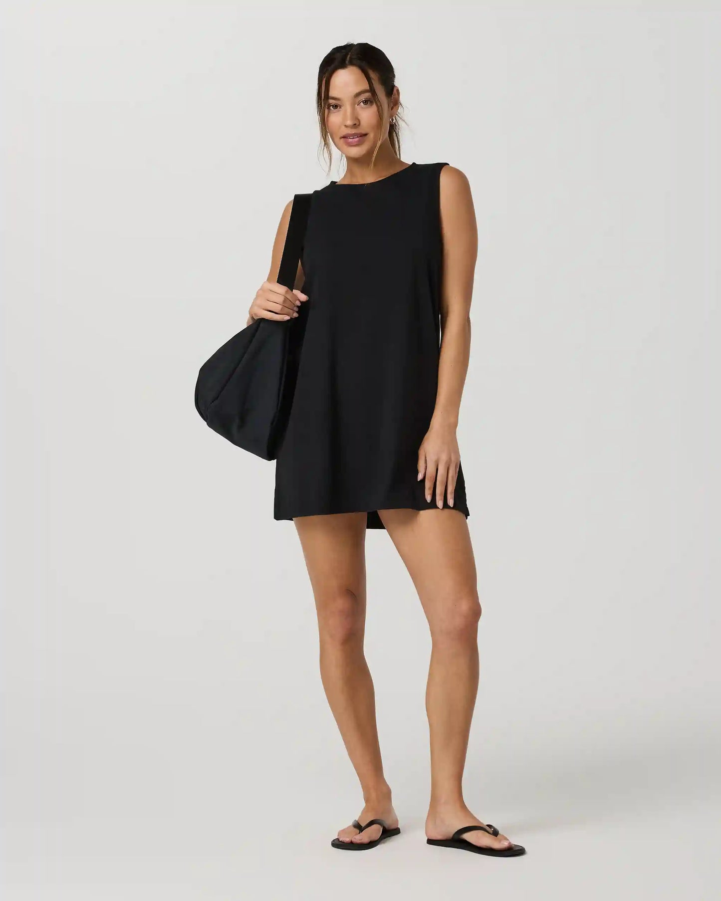 Heavyweight Cotton Easy Dress | Black