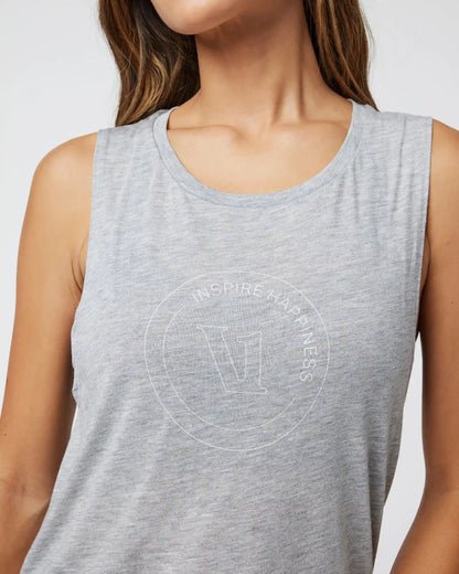 Inspire Happiness Tank | Heather Grey